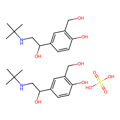 Chemical structure of Salbutamol Sulfate