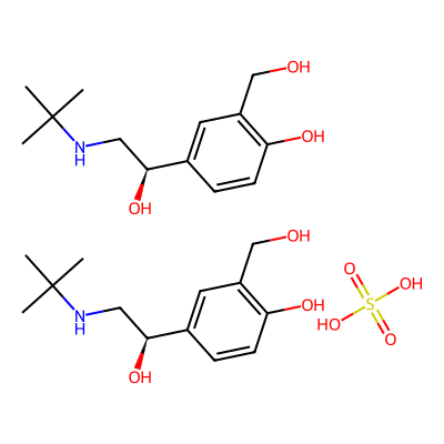Chemical structure of Levosalbutamol Sulphate