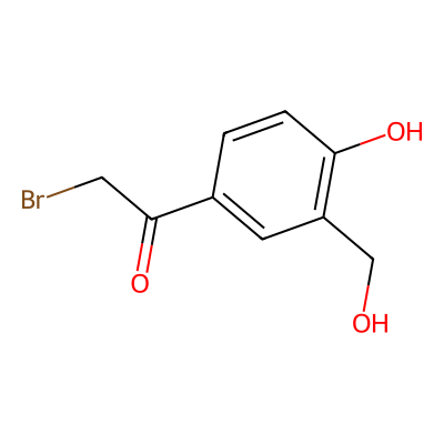 Chemical structure of 2-Bromo-1-[4-hydroxy-3-(hydroxymethyl)phenyl]ethan-1-one