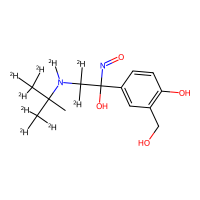 Chemical structure of N-nitroso-salbutamol