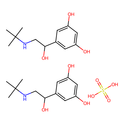 Chemical structure of Terbutaline Hemisulfate Salt API