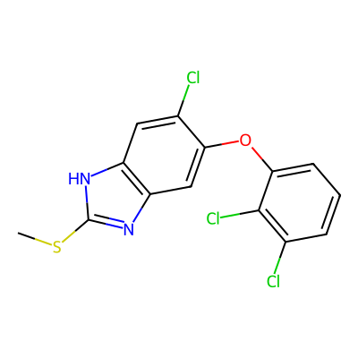 Chemical structure of Triclabendazole