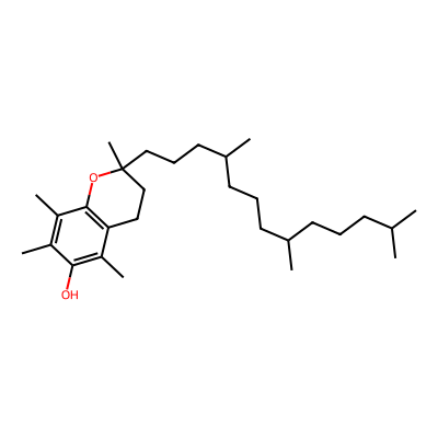 Chemical structure of Alpha Tocopherol USP Reference Standard