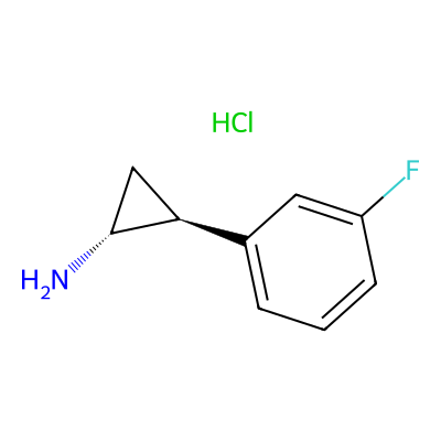 Chemical structure of trans-2-(3-Fluorophenyl) cyclopropanamine hydrochloride