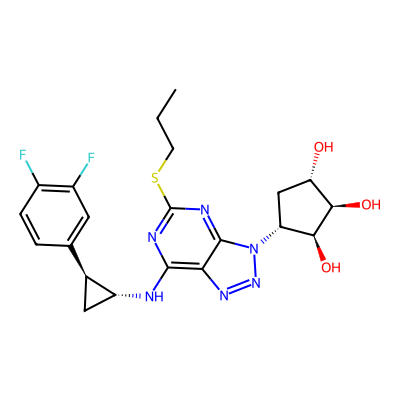 Chemical structure of Ticagrelor Desethoxy Impurity