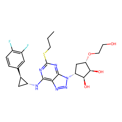 Chemical structure of Ticagrelor API