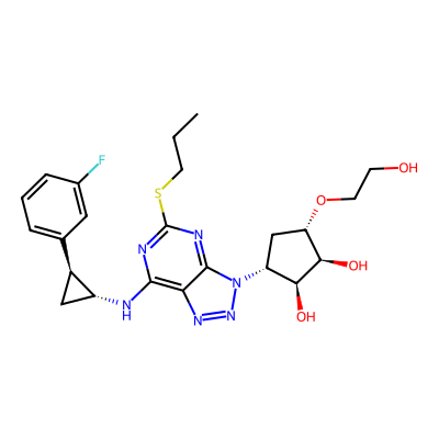 Chemical structure of Ticagrelor 4 desfluoro Impurity
