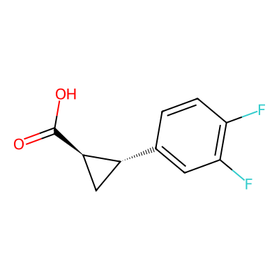 Chemical structure of (1R,2R)-2-(3,4-Difluorophenyl)-cyclopropanecarboxylic Acid
