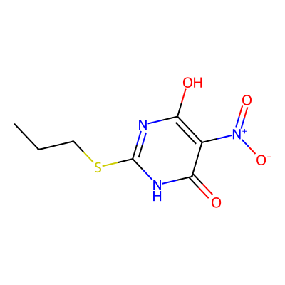 Chemical structure of 5-Nitro-2-propylthiopyrimidine-4,6-diol