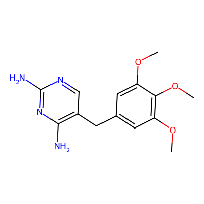 Chemical structure of Trimethoprim