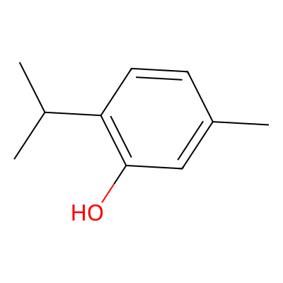 Chemical structure of Thymol