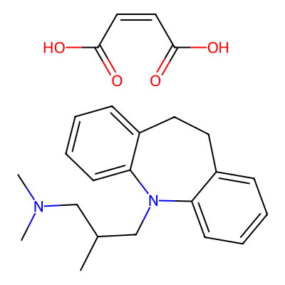 Chemical structure of Trimipramine Maleate