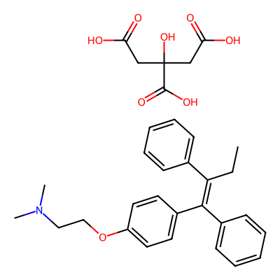 Chemical structure of Tamoxifen Citrate