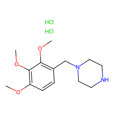 Chemical structure of Trimetazidine Dihydrochloride