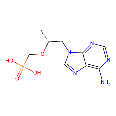 Chemical structure of Tenofovir