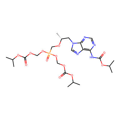 Chemical structure of Tenofovir Disoproxil Carbamate (Related Compound H)