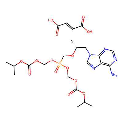 Chemical structure of Tenofovir Disoproxil Fumarate