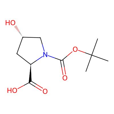 Chemical structure of Boc-trans-4-hydroxy-D-proline