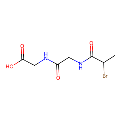 Chemical structure of 2-(2-(2- Bromopropanamido)Acetamido) Acetic Acid