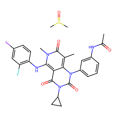 Chemical structure of Trametinib Dimethyl Sulfoxide