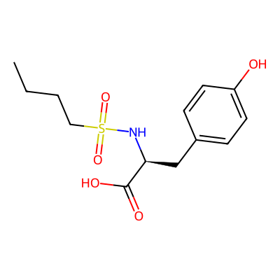 Chemical structure of N-(butylsilfonyl)-L-Tyrosine