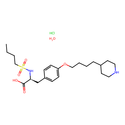 Chemical structure of Tirofiban Hydrochloride Hydrate