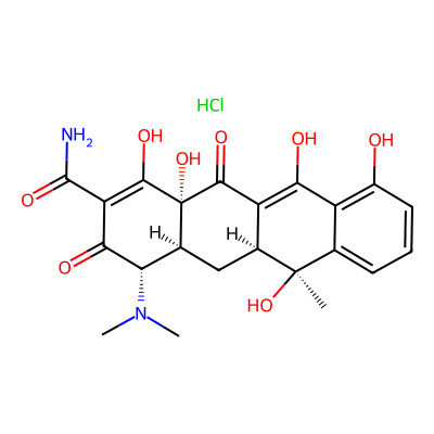 Chemical structure of Tetracycline Hydrochloride