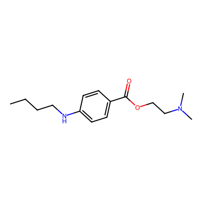 Chemical structure of Tetracaine