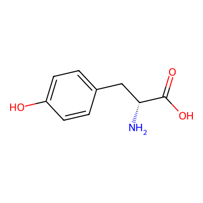 Chemical structure of D-Tyrosine