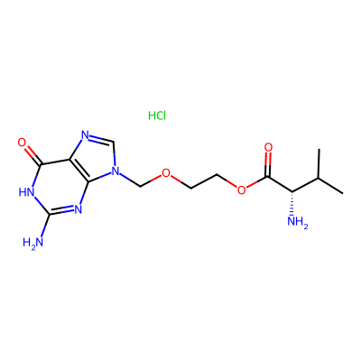 Chemical structure of Valaciclovir Hydrochloride
