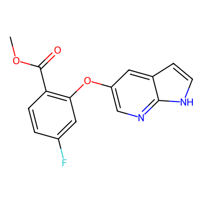 Chemical structure of Methyl 4-Fluoro-2-{1H-pyrrolo[2,3-b]pyridin-5-yloxy}benzoate