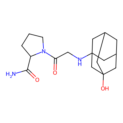 Chemical structure of Vildagliptin Amide Impurity