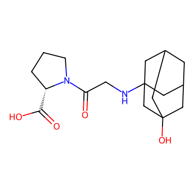 Chemical structure of Vildagliptin Acid Impurity