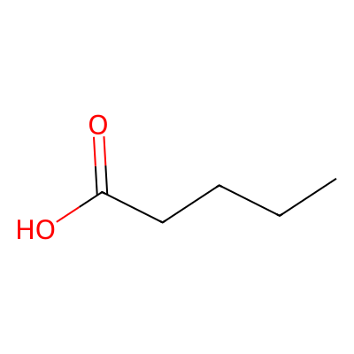 Chemical structure of Pentanoic acid