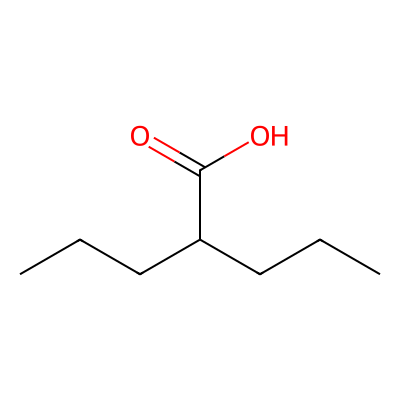 Chemical structure of Valproic acid