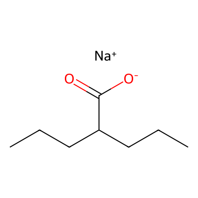 Chemical structure of Sodium Valproate