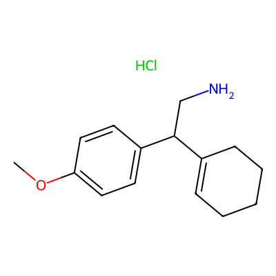 Chemical structure of 1-[2-amino-1-(4-methoxyphenyl) ethyl]- cyclohex-1-ene