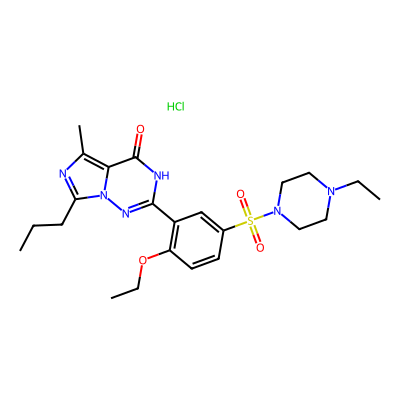 Chemical structure of Vardenafil Hydrochloride