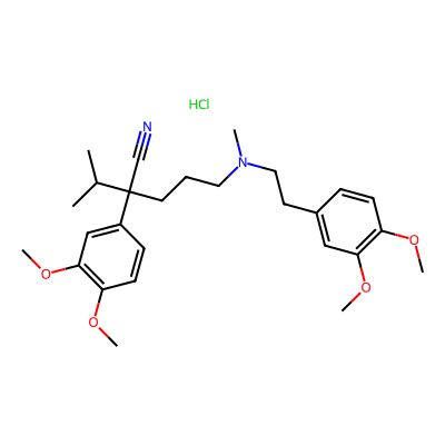 Chemical structure of Verapamil Hydrochloride