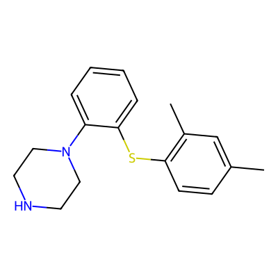 Chemical structure of Vortioxetine