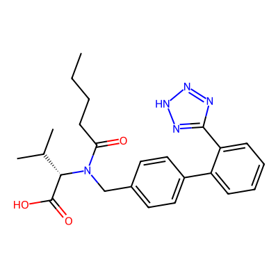 Chemical structure of Valsartan