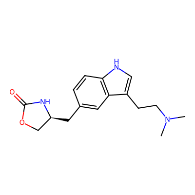 Chemical structure of Zolmitriptan