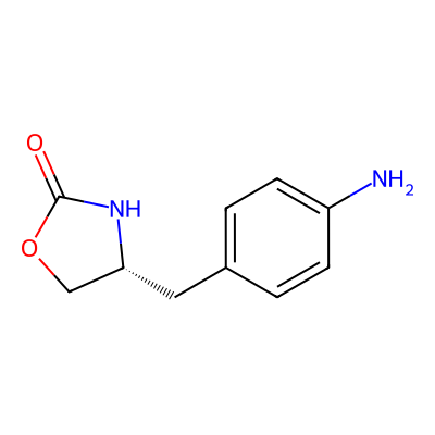 Chemical structure of (R)-4-(4-aminobenzyl)-1,3-oxazolidin-2-one