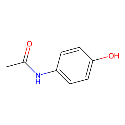 Chemical structure of Acetaminophen