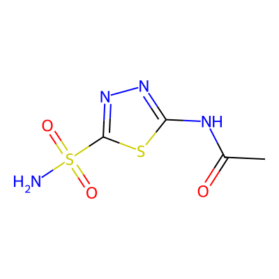 Chemical structure of Acetazolamide