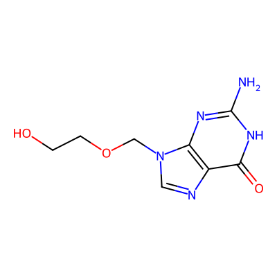 Chemical structure of Acyclovir