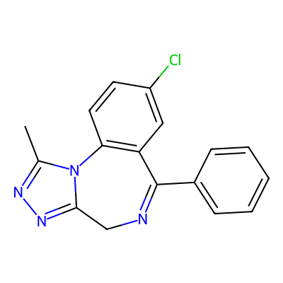 Chemical structure of Alprazolam