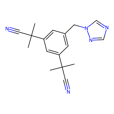 Chemical structure of Anastrozole