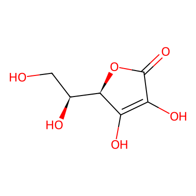 Chemical structure of Ascorbic acid