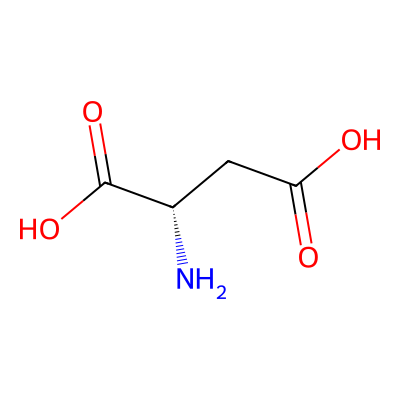 Chemical structure of Aspartic Acid